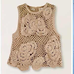 Mirth Santanyi crochet sleeveless top in sand size L
